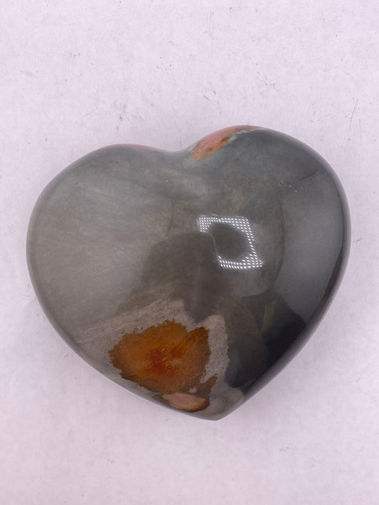 Polychrome jasper heart available at wholesale and retail prices, only at our crystal shop in San Diego!