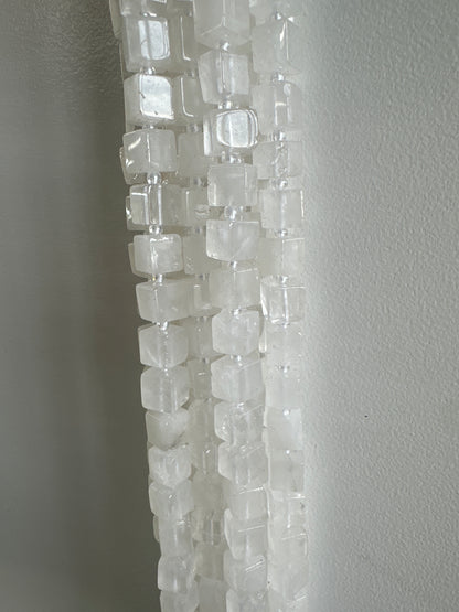 Clear Quartz Cube Beads