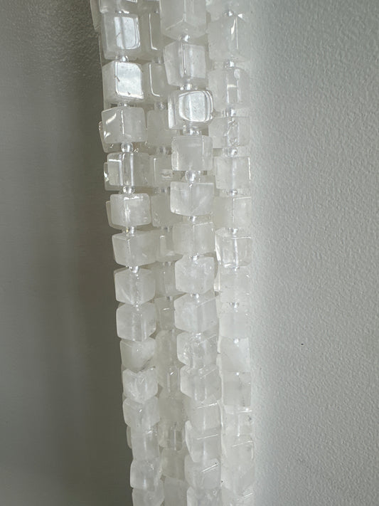 Clear Quartz Cube Beads