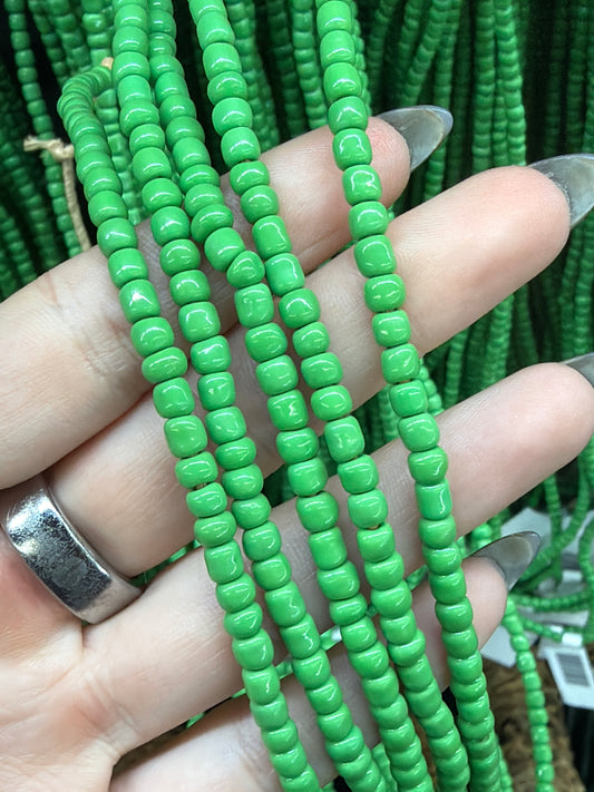 Green Glass Seed Beads