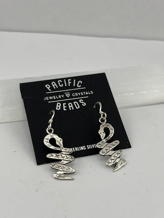 Pacific Beads snake earrings sterling silver