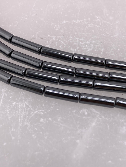 Long Hematite Tube Beads