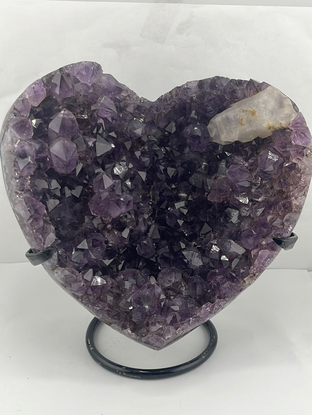 Amethyst Heart Geode on a Stand