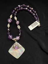 Load image into Gallery viewer, S.S. Shlomo Mother of Pearl and Amethyst Necklace
