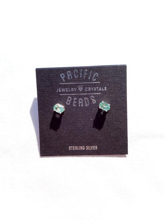 S.S. Blue Apatite Faceted Stud Earrings