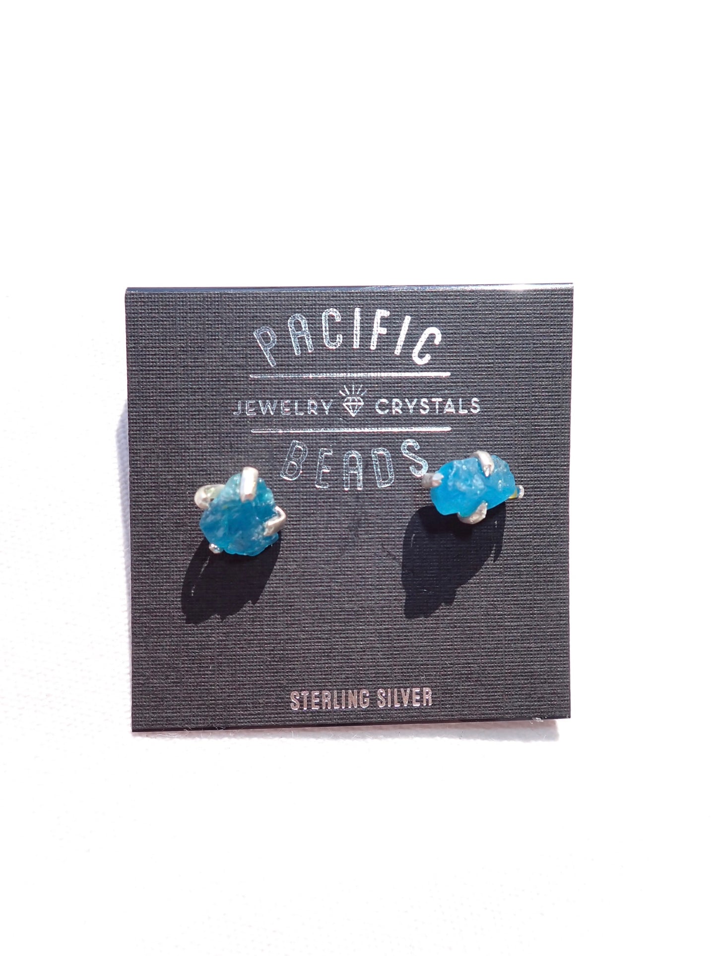 S.S. Raw Neon Apatite Stud Earrings