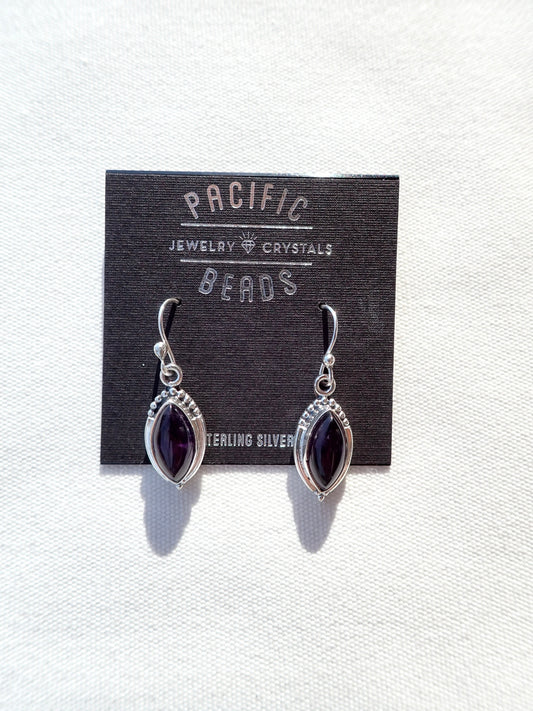 S.S. Amethyst Marquise Drop Earrings