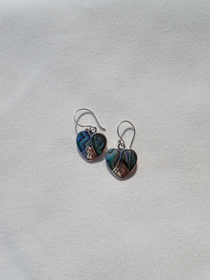 S.S. Abalone Heart Drop Earrings