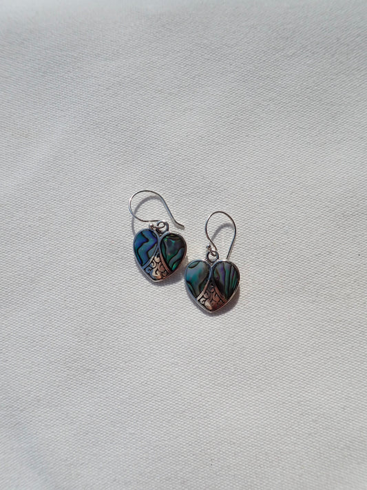 S.S. Abalone Heart Drop Earrings