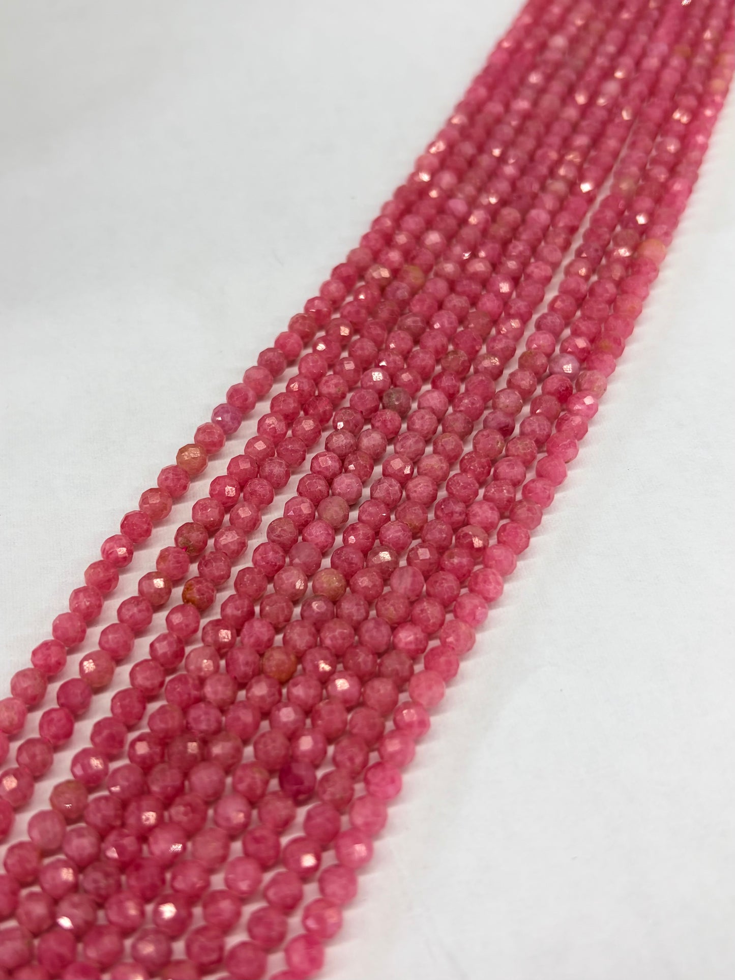 Prestrung Faceted Brazilian Rhodonite Beads