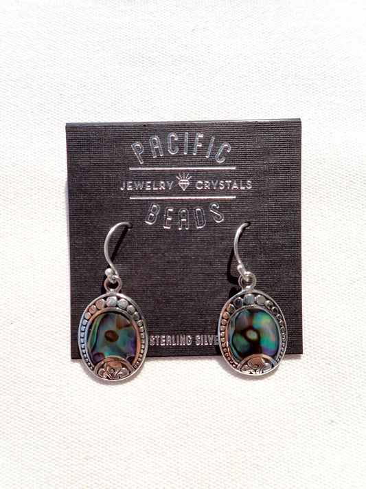 S.S. Abalone Oval Drop Earrings