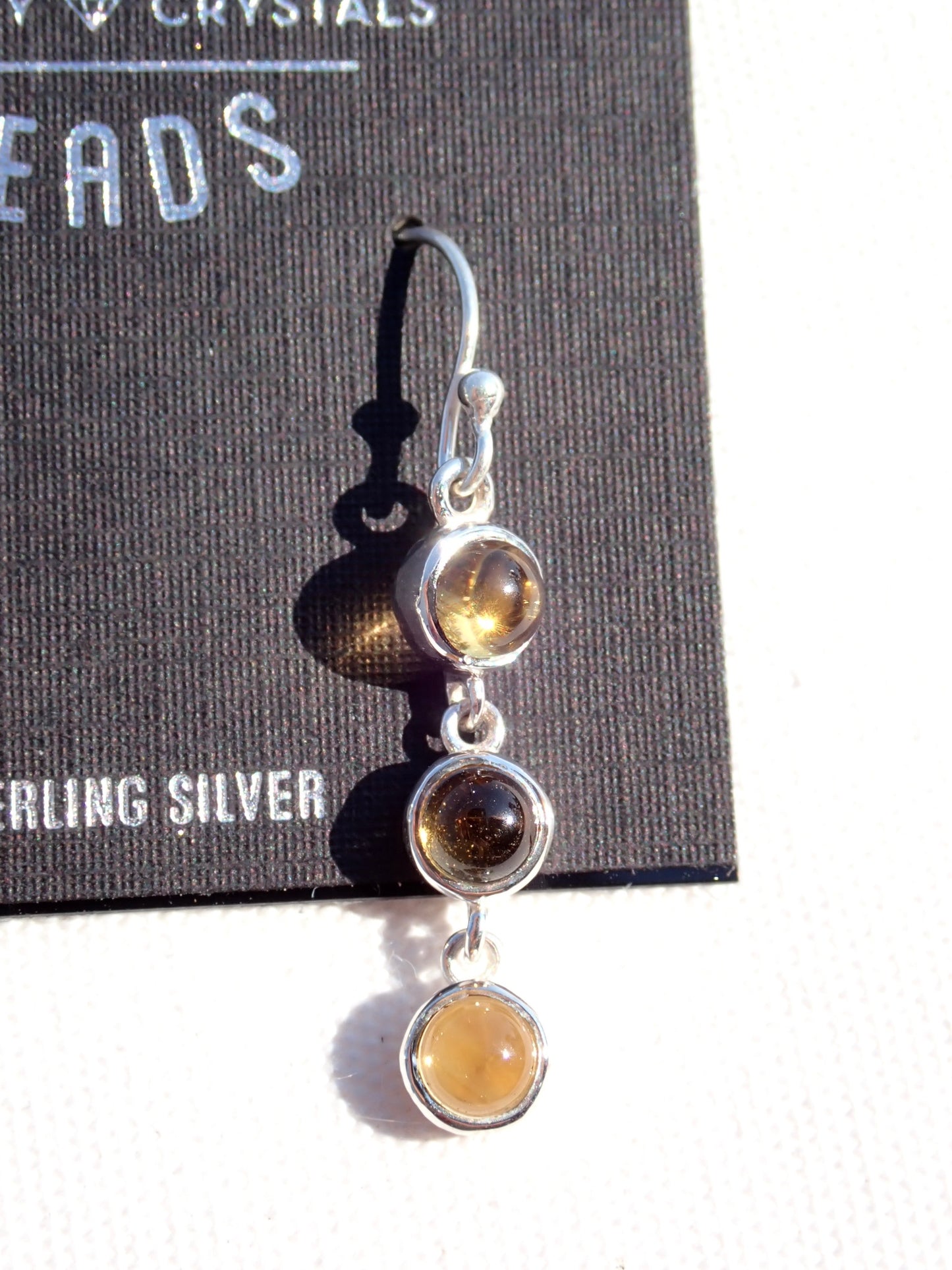 S.S. Citrine Tristone Earrings