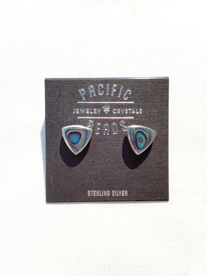 S.S. Abalone Triangle Stud Earrings