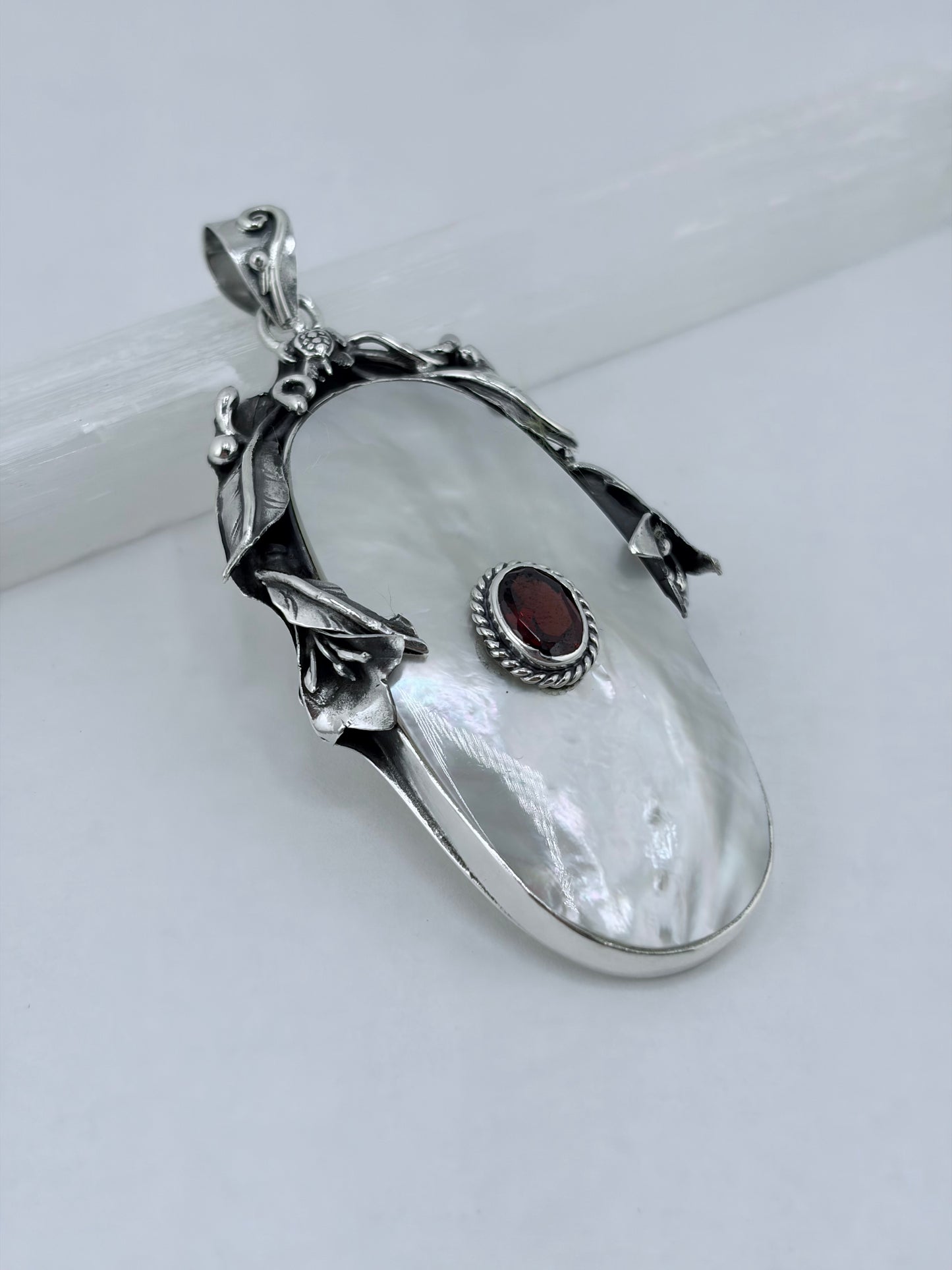 S.S. Shlomo Mother of Pearl 'Garnet Reef' Pendants