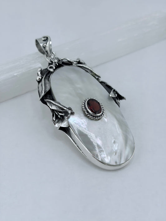 S.S. Shlomo Mother of Pearl 'Garnet Reef' Pendants