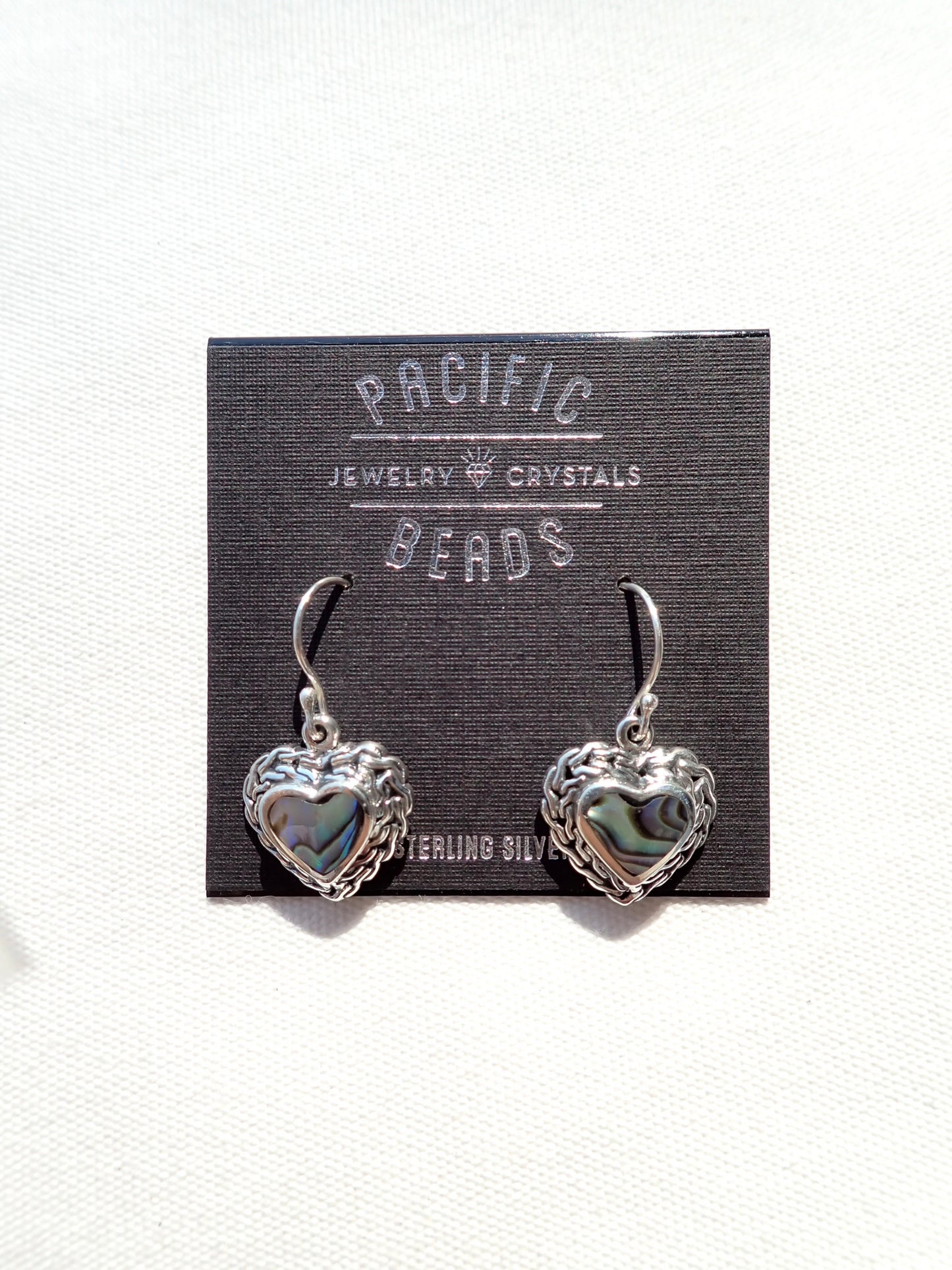 S.S. Abalone Heart Drop Earrings