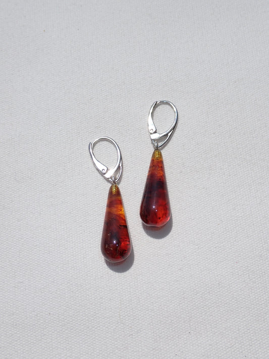 S.S. Amber 3D Teardrop Earrings