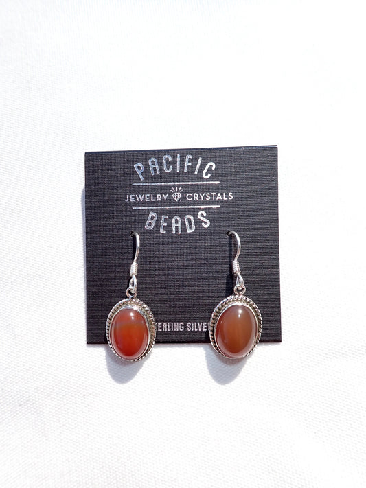 S.S. Oval Carnelian Earrings