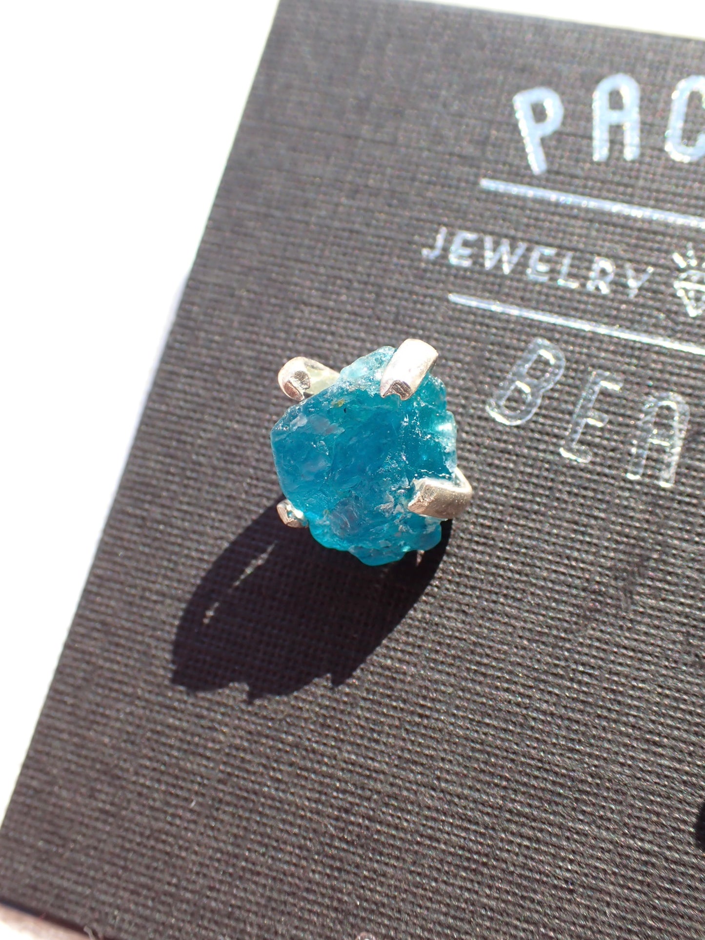 S.S. Raw Neon Apatite Stud Earrings