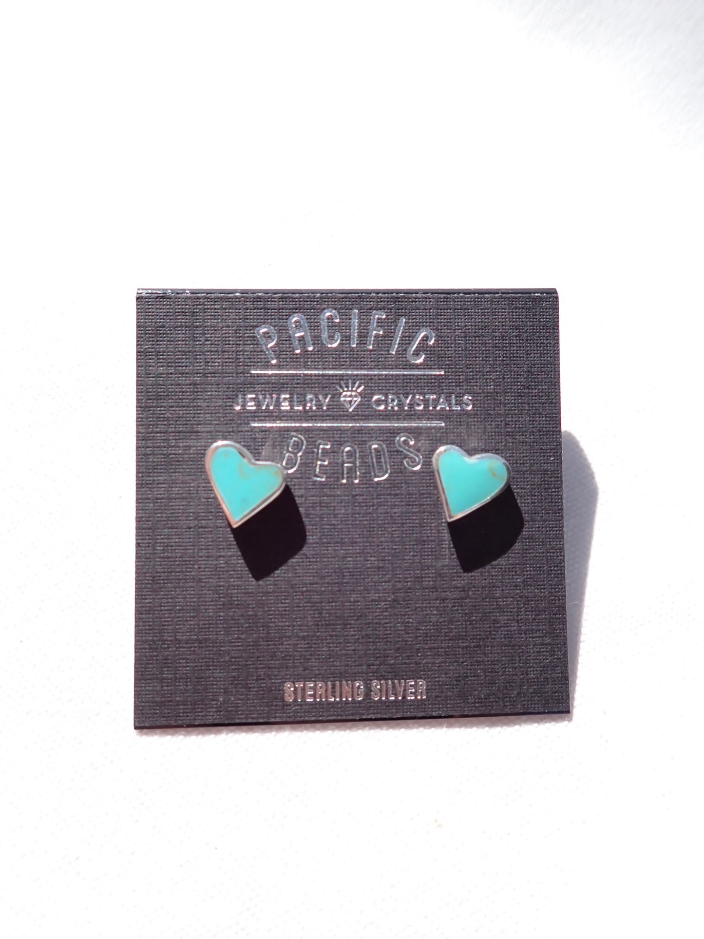 S.S. Magnesite Heart Stud Earrings