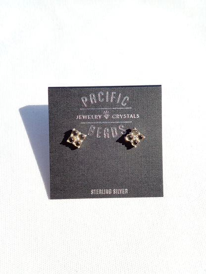 S.S. Citrine Square Stud Earrings