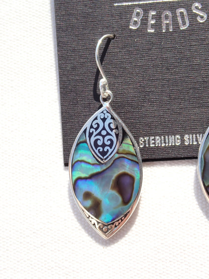 S.S. AAA Grade Abalone Marquise Earrings