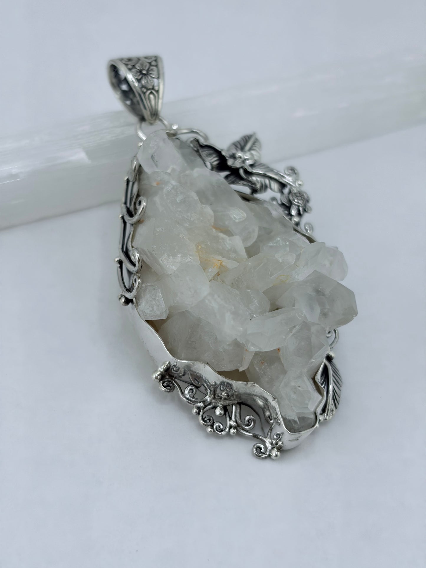 S.S. Shlomo Clear Quartz 'Sea Glass Glow' Pendant
