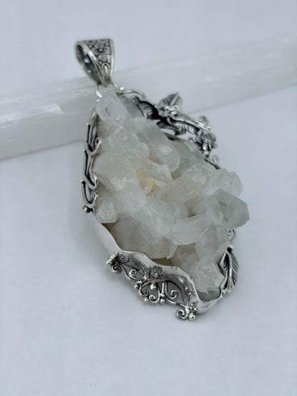 S.S. Shlomo Clear Quartz 'Sea Glass Glow' Pendant