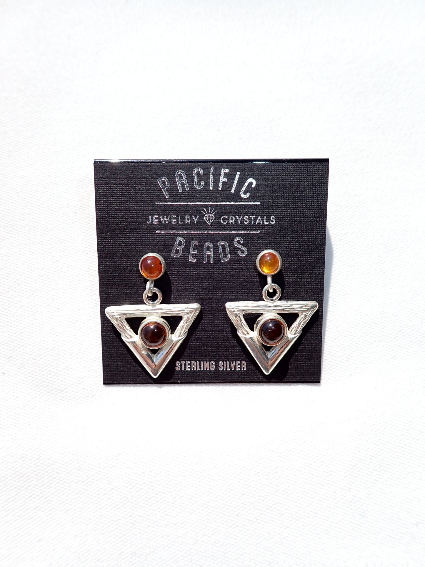 S.S. Amber Triangle Drop Earrings