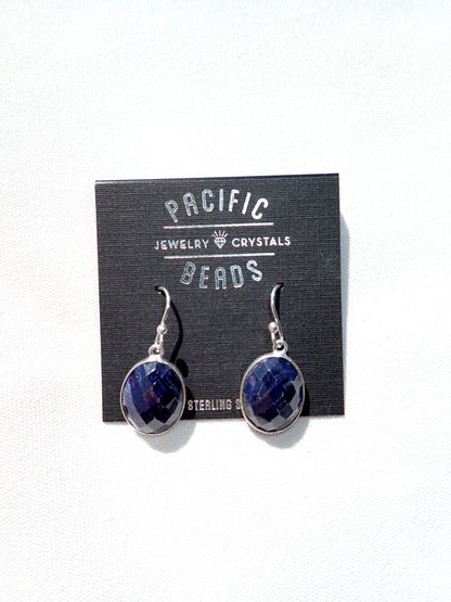 S.S. Faceted Sapphire Drop Earrings