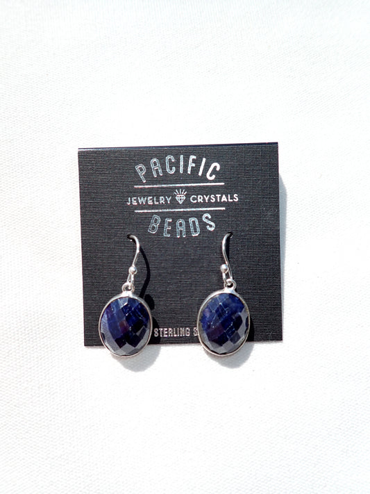 S.S. Faceted Sapphire Drop Earrings