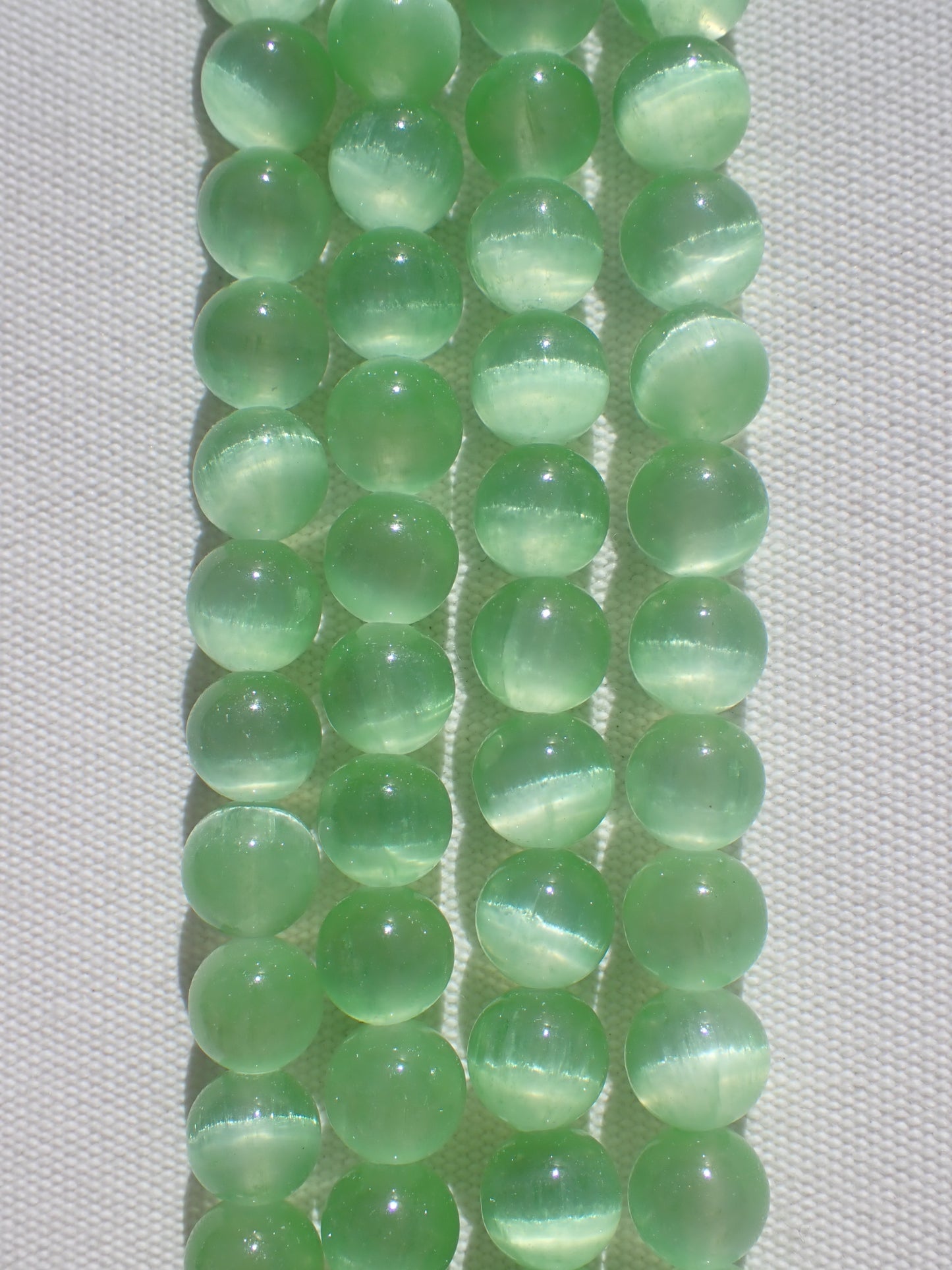 Lime Green Selenite Beads