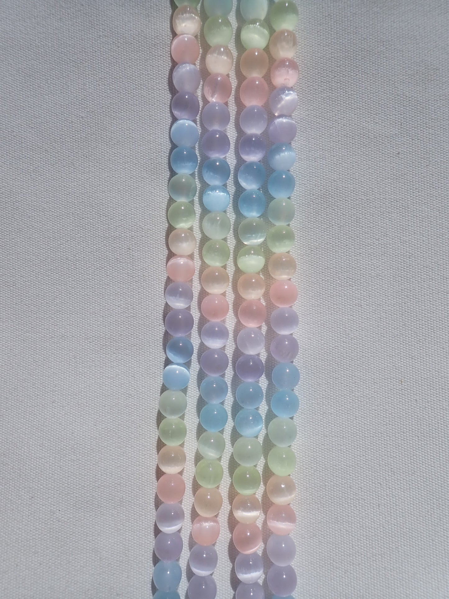 Pastel Rainbow Selenite Beads