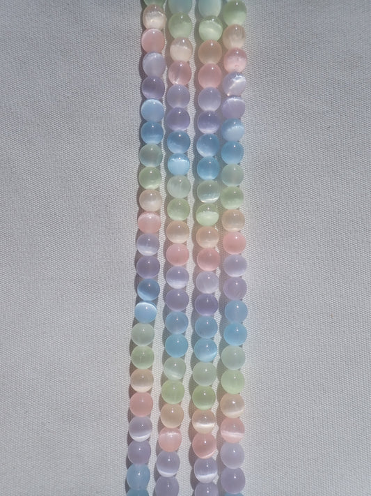 Pastel Rainbow Selenite Beads