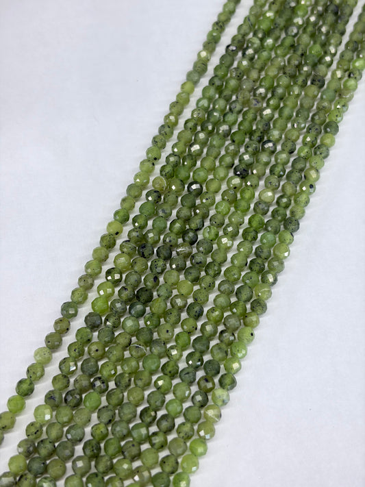 Prestrung Faceted Canadian Jade Beads