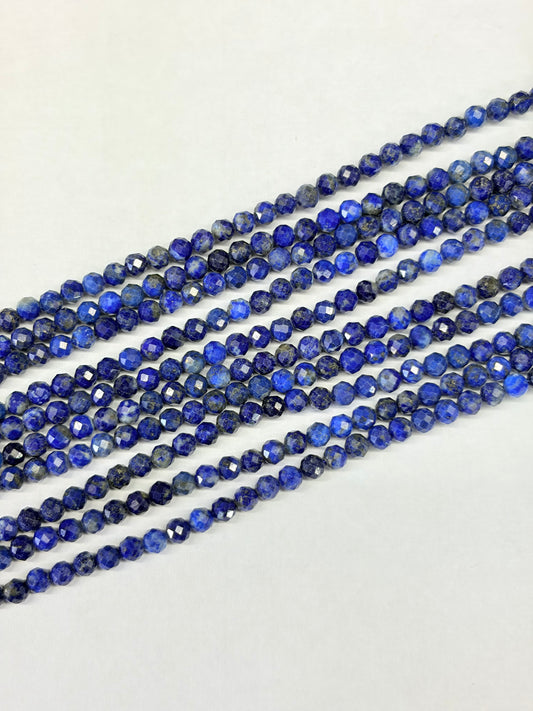 Prestrung Faceted Lapis Lazuli Beads
