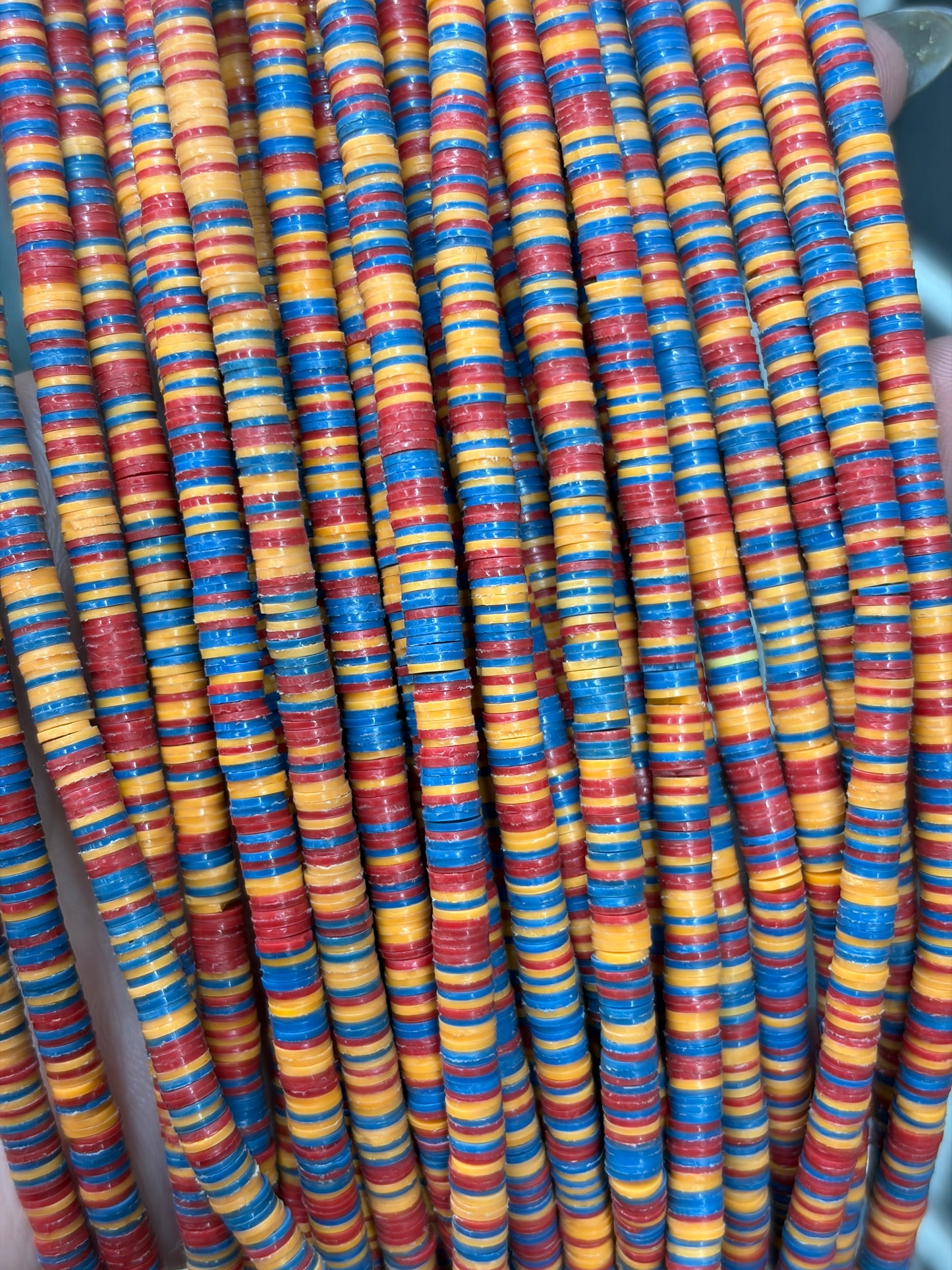 Sunset Multicolor Thin Heishi Glass Beads