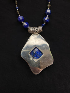 S.S. Shlomo Ornate Lapis and Pyrite Necklace