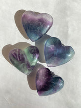 Load image into Gallery viewer, Rainbow Fluorite Hearts 1.2”
