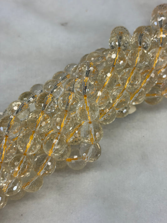 Faceted Lemon Quartz Beads