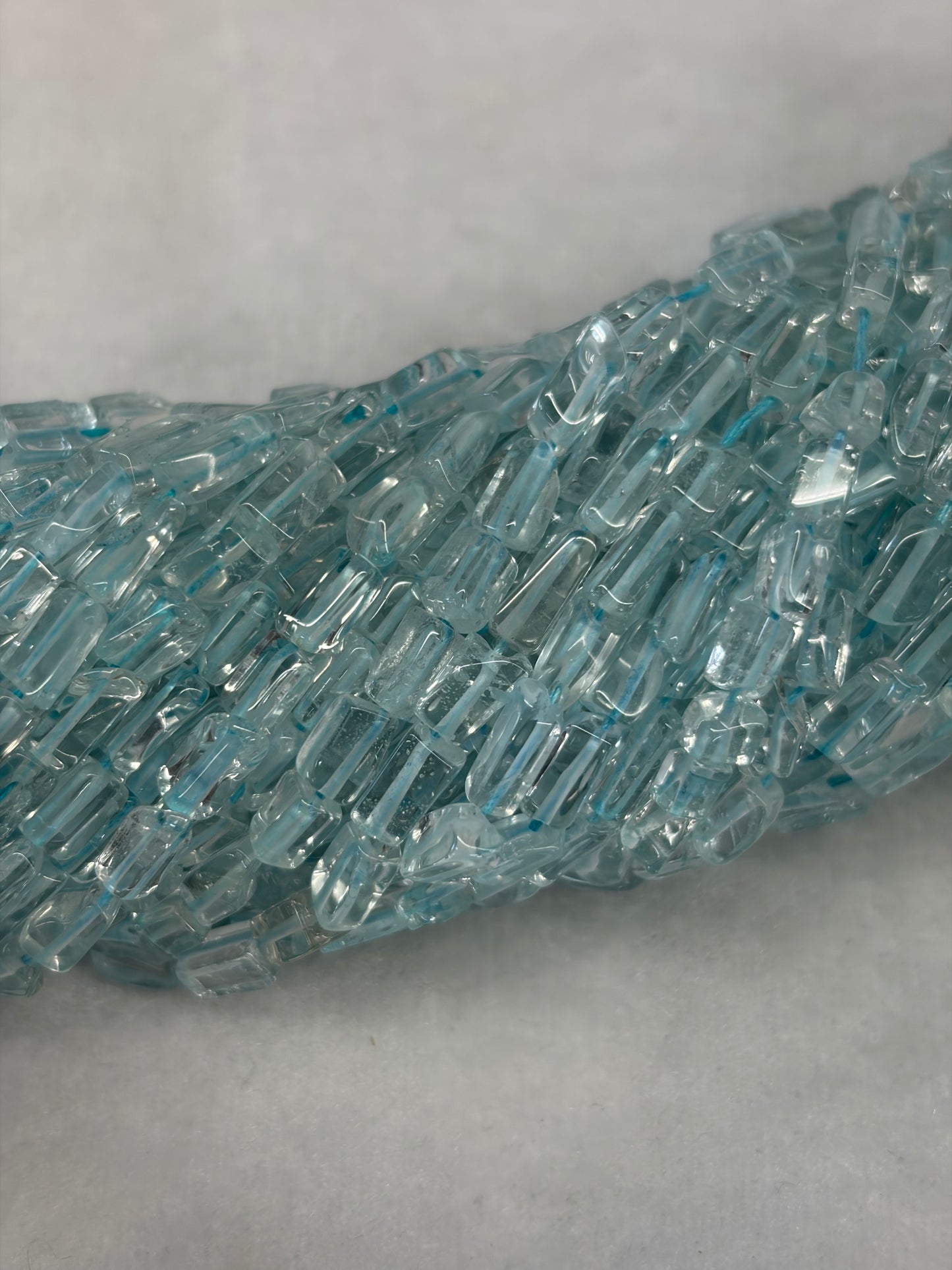 Blue Topaz Freeform Square Tube Beads