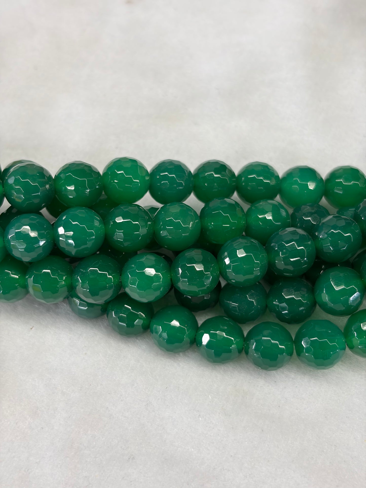 Faceted Emerald Agate Beads