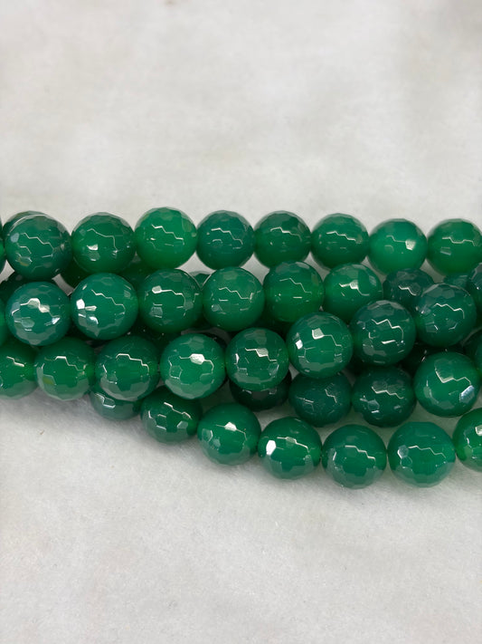 Faceted Emerald Agate Beads