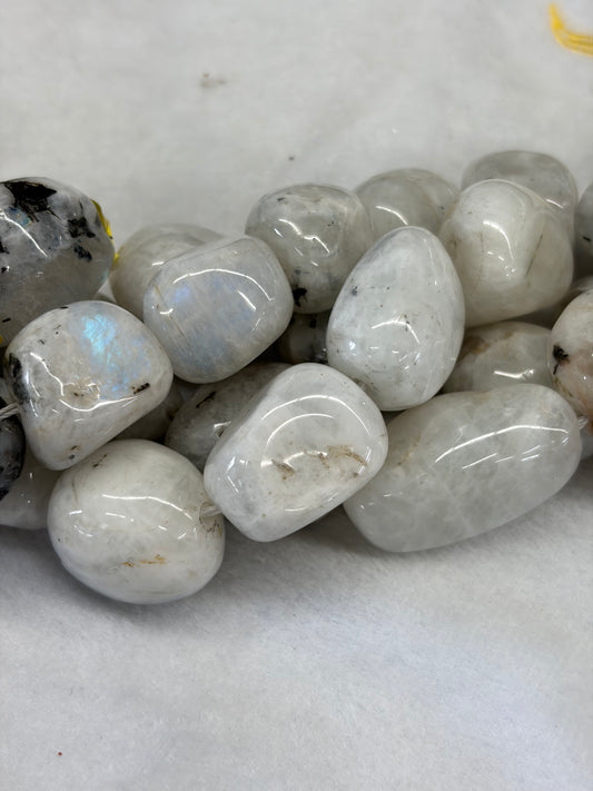 Large Rainbow Moonstone Nugget Beads