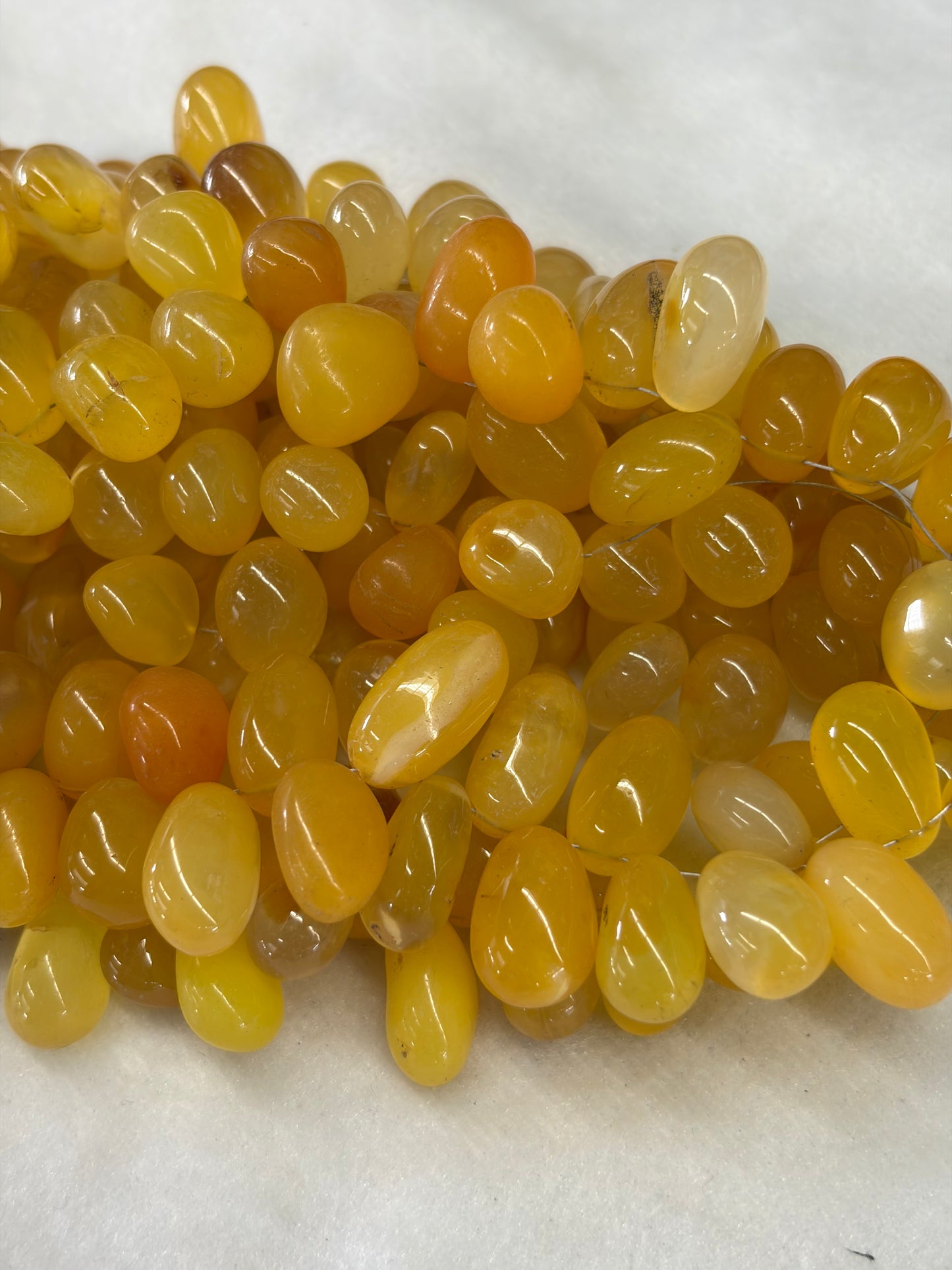 Yellow Chalcedony Dancing Nugget Beads