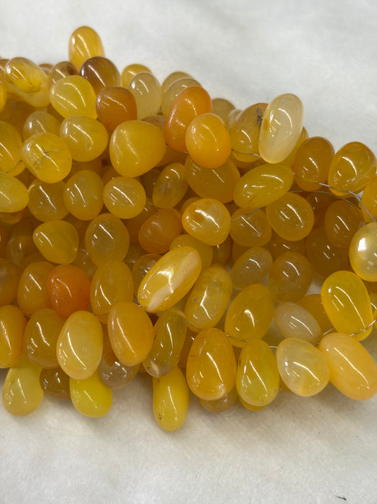 Yellow Chalcedony Dancing Nugget Beads