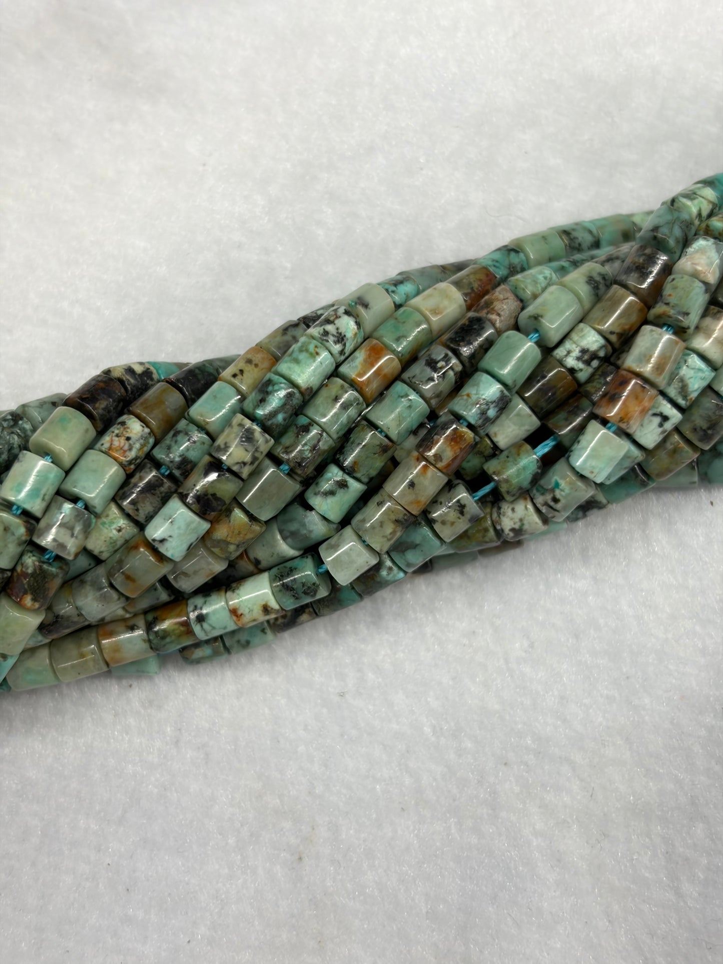 Turquoise Short Tube Beads