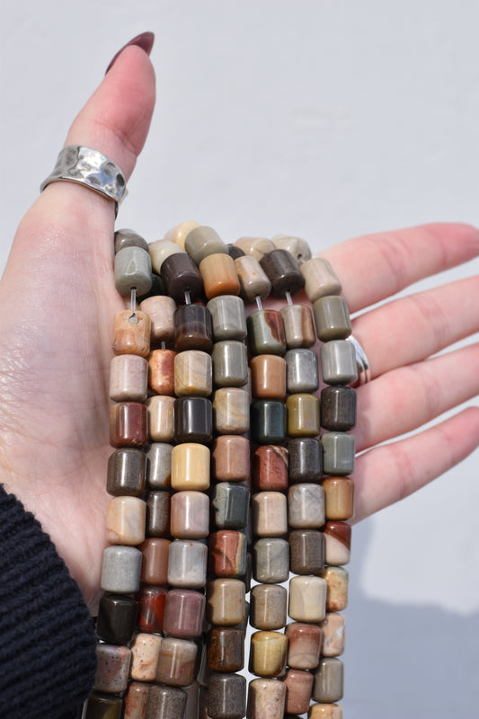 Desert Jasper Wide Tube Beads