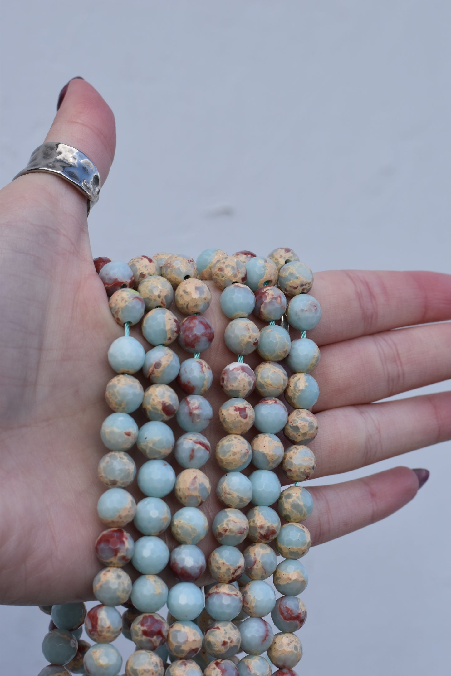 Faceted Imperial Jasper Beads