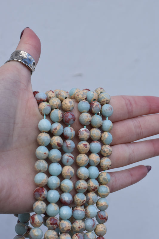 Faceted Imperial Jasper Beads